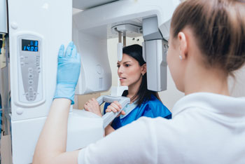 woman getting digital x-ray