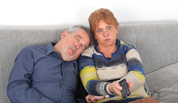 man with sleep apnea annoying wife